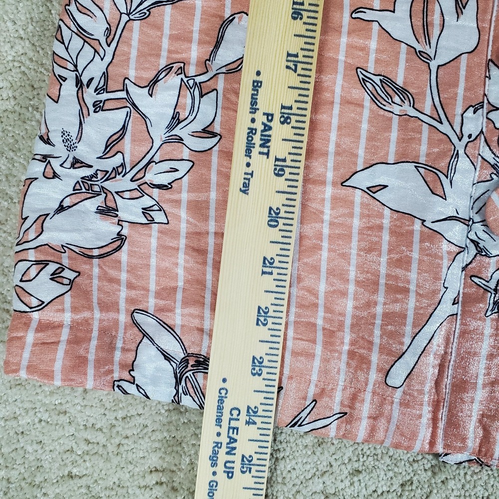 MULTIPLES Women's Blouse Peach Color 3/4 Sleeves  Turn-Up Cuff Button Front - Picture 6 of 16